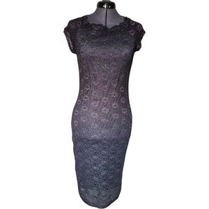 Onyx Nite women’s cocktail dress glitter ombré grey blue purple size 4